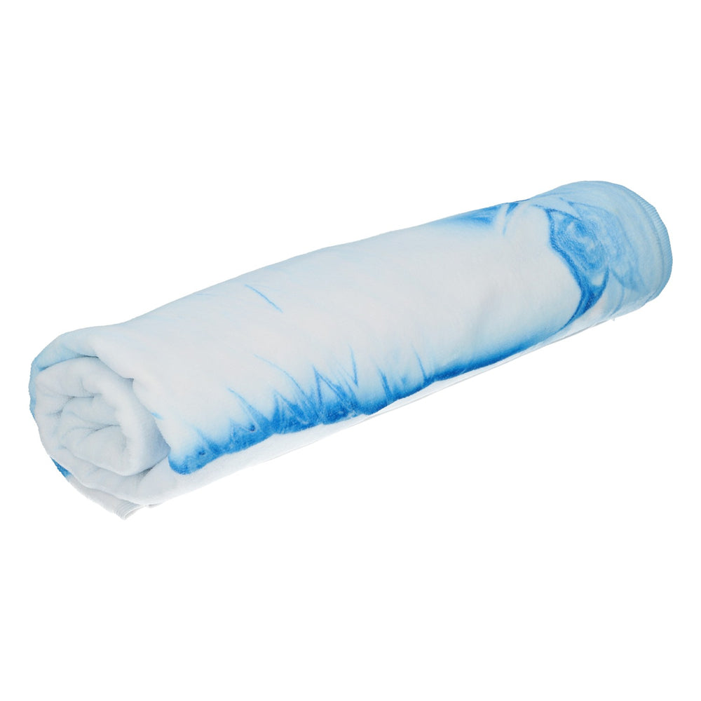 Coperta in pile Fürst Bismarck con motivo bottiglie, bianca, 176x71 cm, coperta morbida