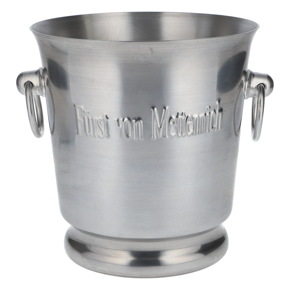 Secchiello per champagne "Fürst von Metternich" in metallo argentato con manico
