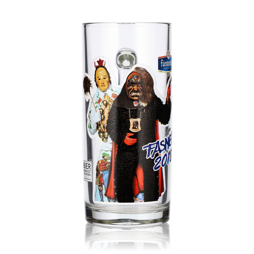 Bicchiere da birra Fürstenberg da 0,2 l, modello "Krug Fasnet 2018"