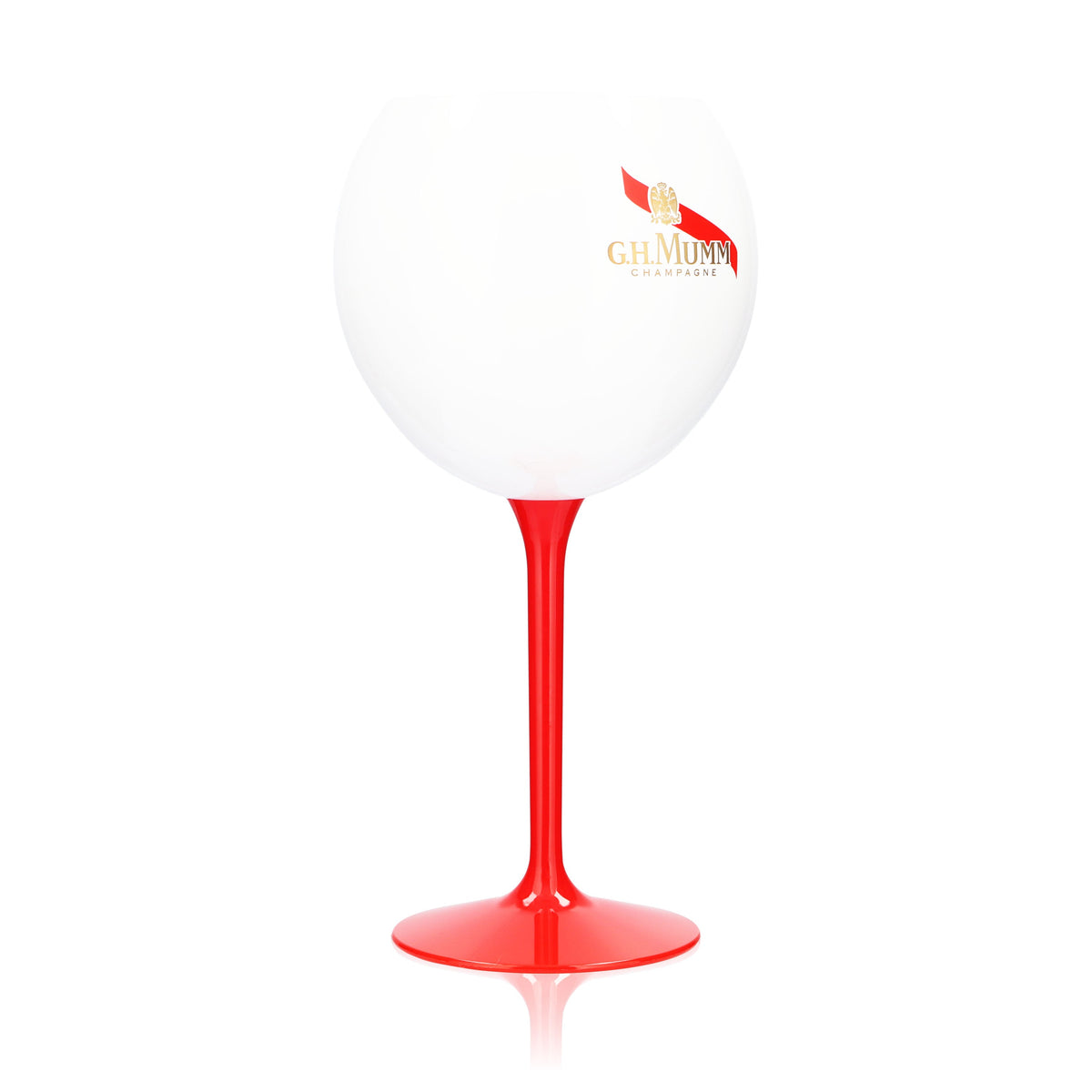 6 bicchieri in acrilico G.H. Mumm Sekt 0,62 l Bicchiere a palloncino Champagne Bianco Stelo rosso – Vista 3