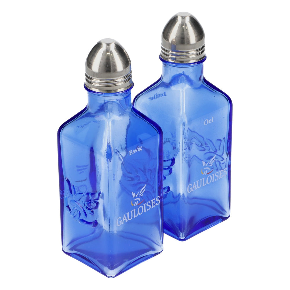 Gauloises sigarette Set di bottiglie per olio e aceto Set di menage blu