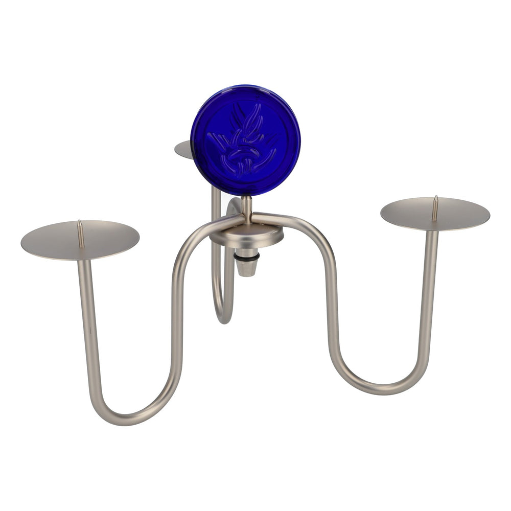 Portacandele Gauloises in acciaio inox con tappo per bottiglia per 3 candele