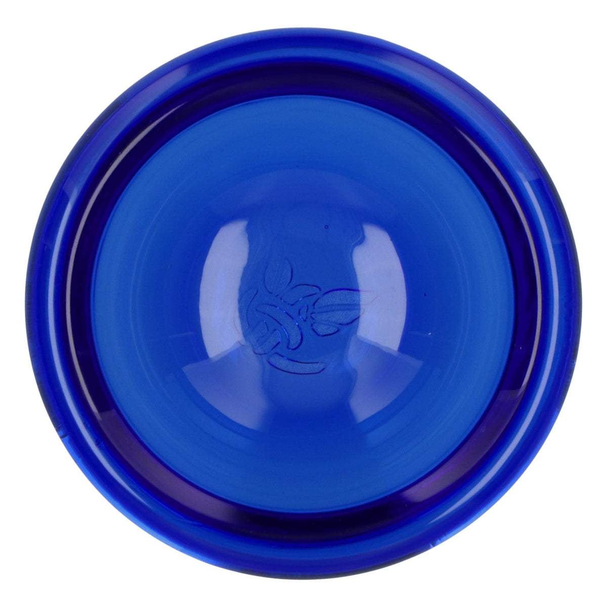 Portacandela in vetro Gauloises MINI con scritta circolare blu – Vista 3