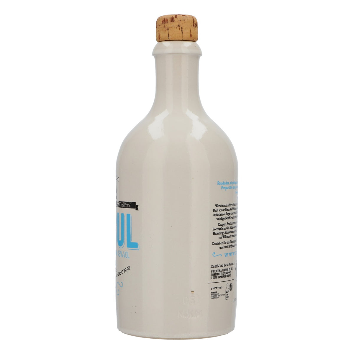Gin Sul Gin Bottiglia vuota Bottiglia decorativa Bottiglia da vetrina Bottiglia da esposizione 0,5 l – Vista 4