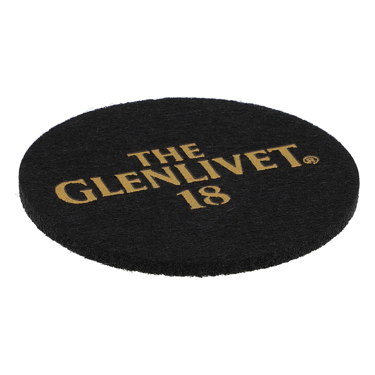 Sottobicchiere in feltro Glenlivet Whisky Sottobicchiere in vetro Nero 6,2 cm di diametro "Glenlivet 18"