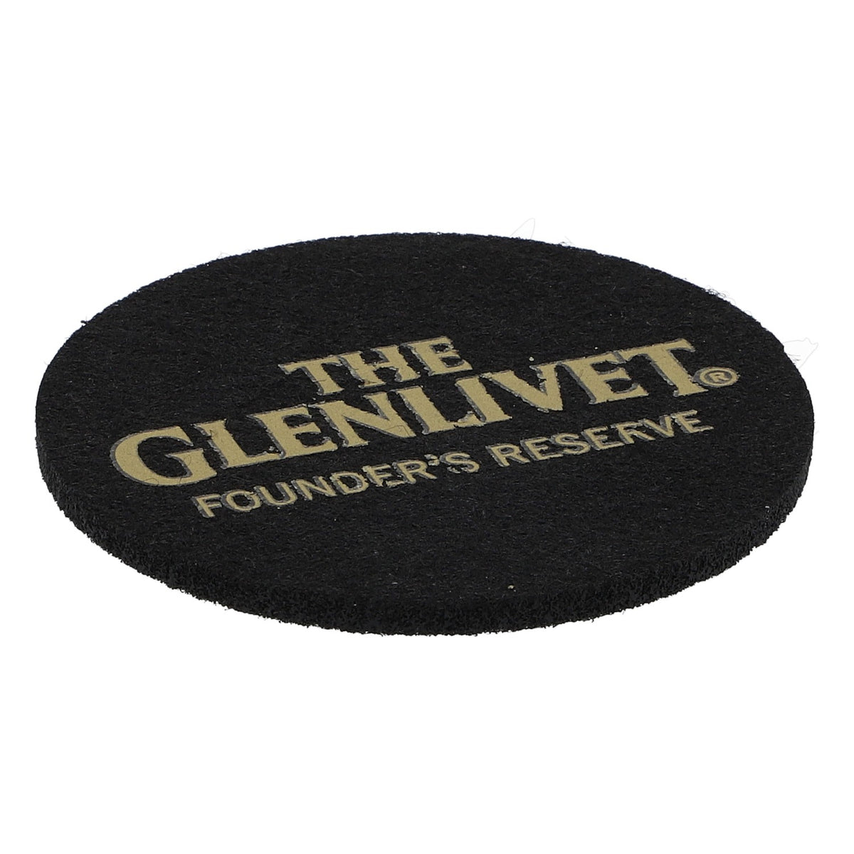 Sottobicchiere in feltro per whisky Glenlivet Sottobicchiere in vetro Nero Diametro 6,2 cm "Glenlivet Founders Reserve"