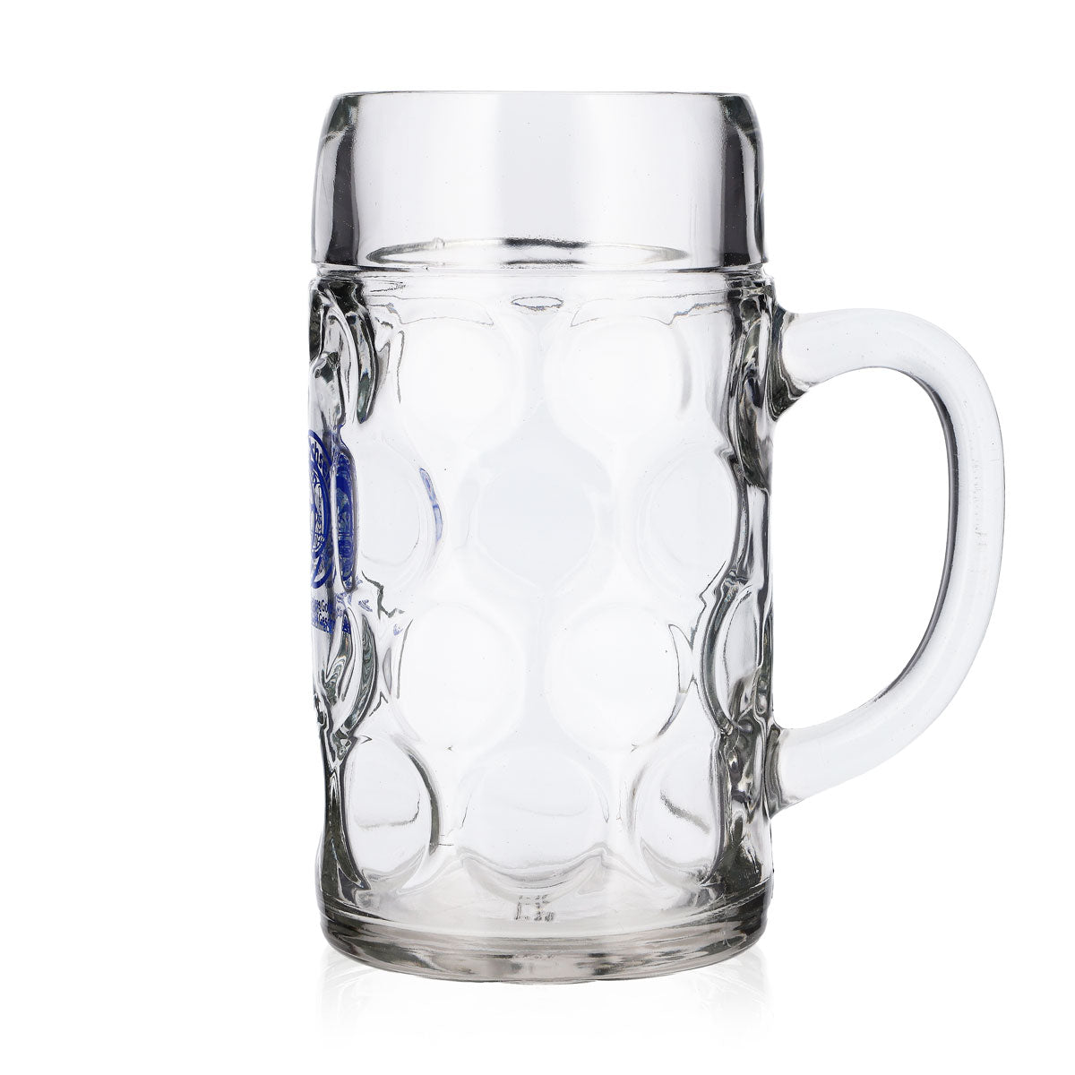 Bicchiere da birra Gold Ochsen, boccale da 1 l con logo blu – Vista 5