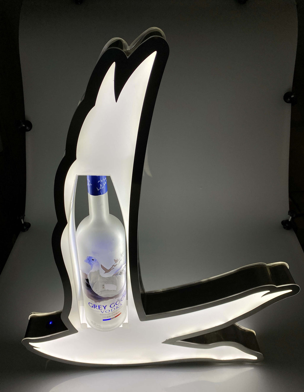 Grey Goose Vodka Glorifier Insegna luminosa a LED Pubblicità luminosa Anatra Bottiglie da 1,5 l