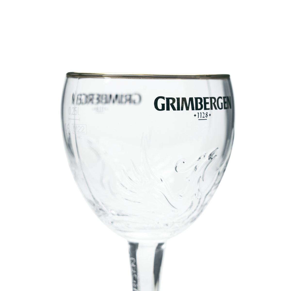 Bicchiere da birra Grimbergen 0,25 l Calice Design Phoenix Bicchieri Belgio Abbazia Birra – Vista 3