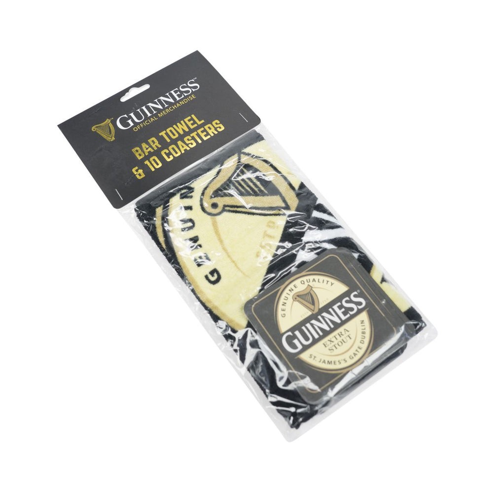 Set asciugamano Guinness + 10 sottobicchieri Merchandise Dublin Brewery Britain