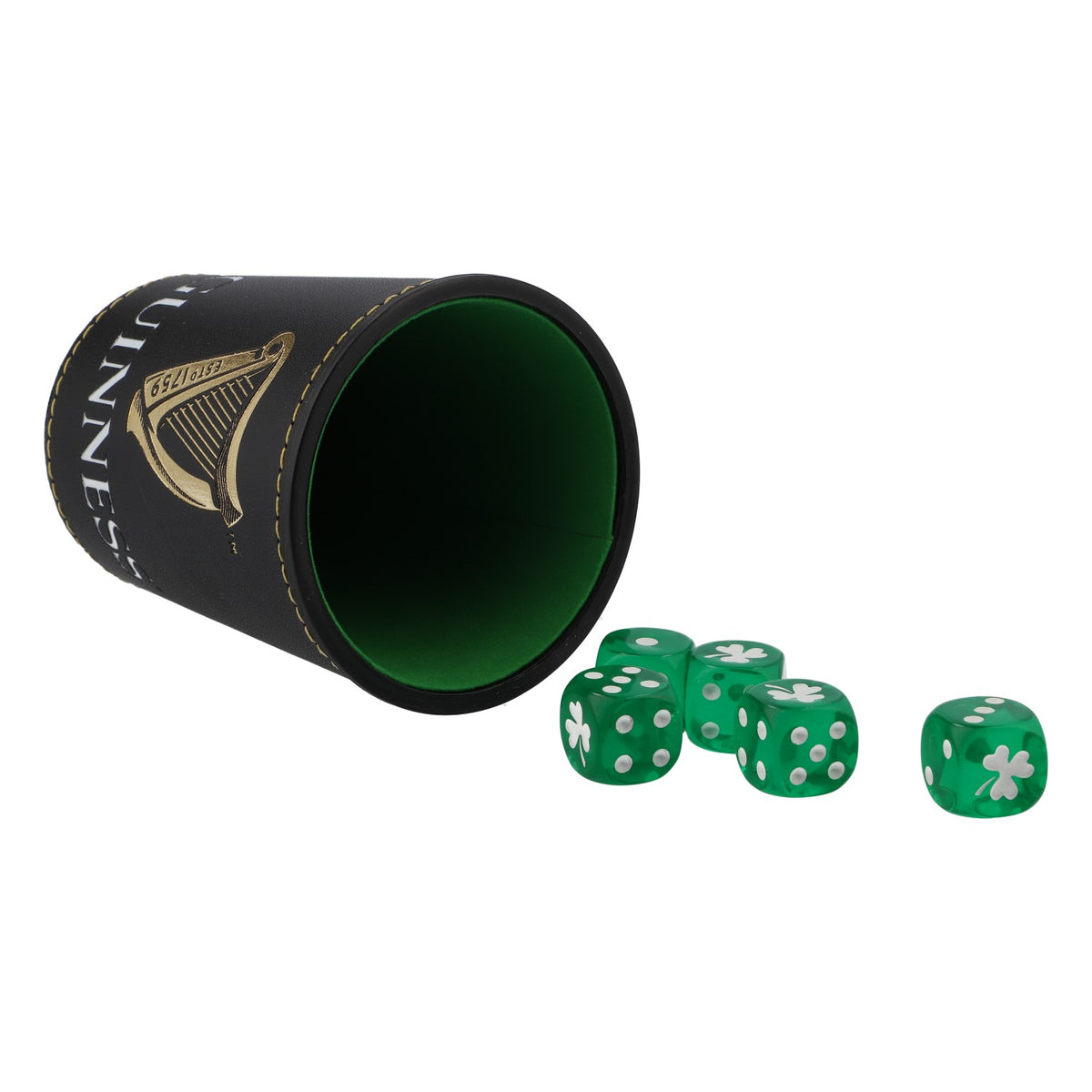 Guinness Birra Gioco dei dadi Tazza dei dadi Serata giochi Dadi verdi – Vista 4