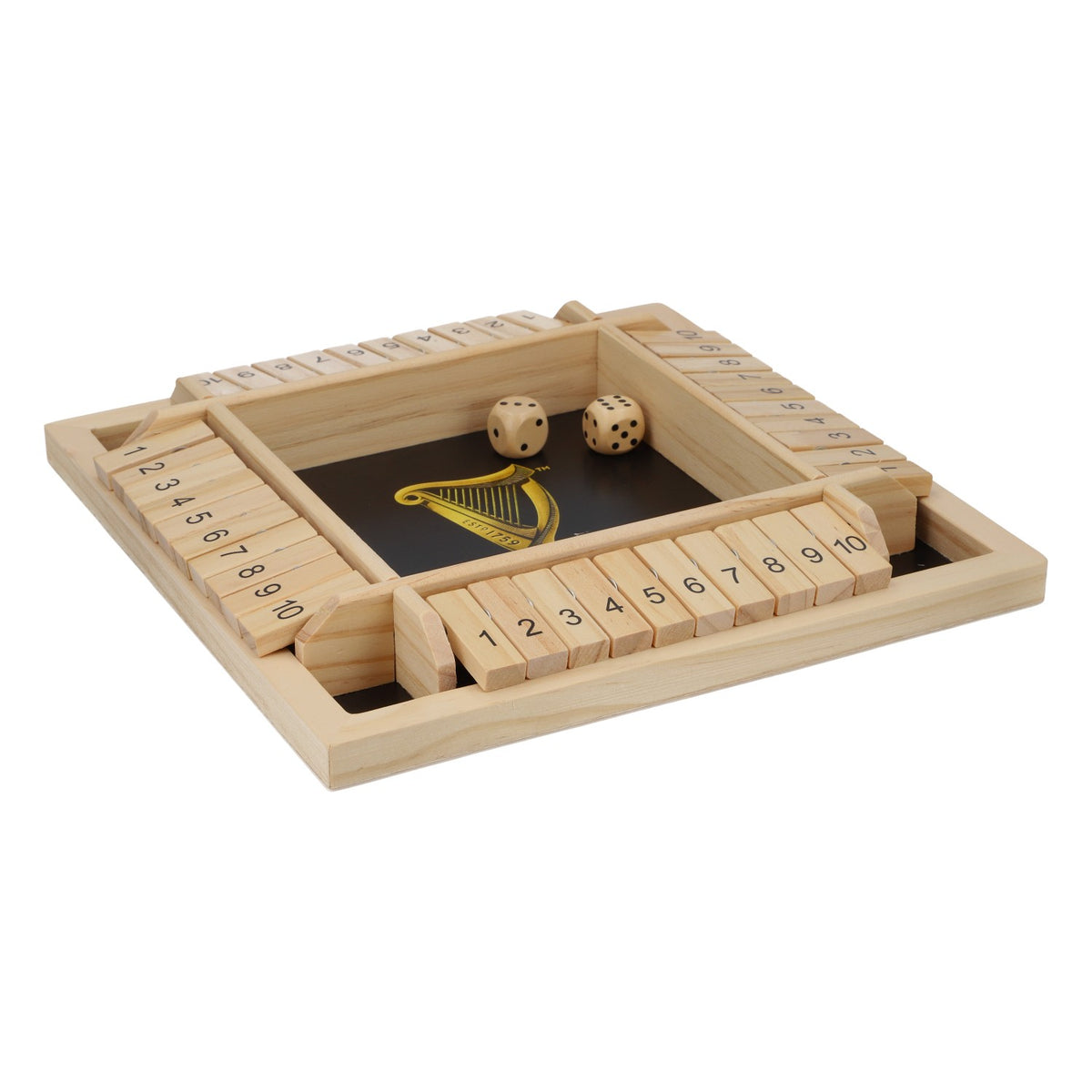 Gioco di dadi con la birra Guinness "Shut The Box" in legno, nuovo, marrone – Vista 2