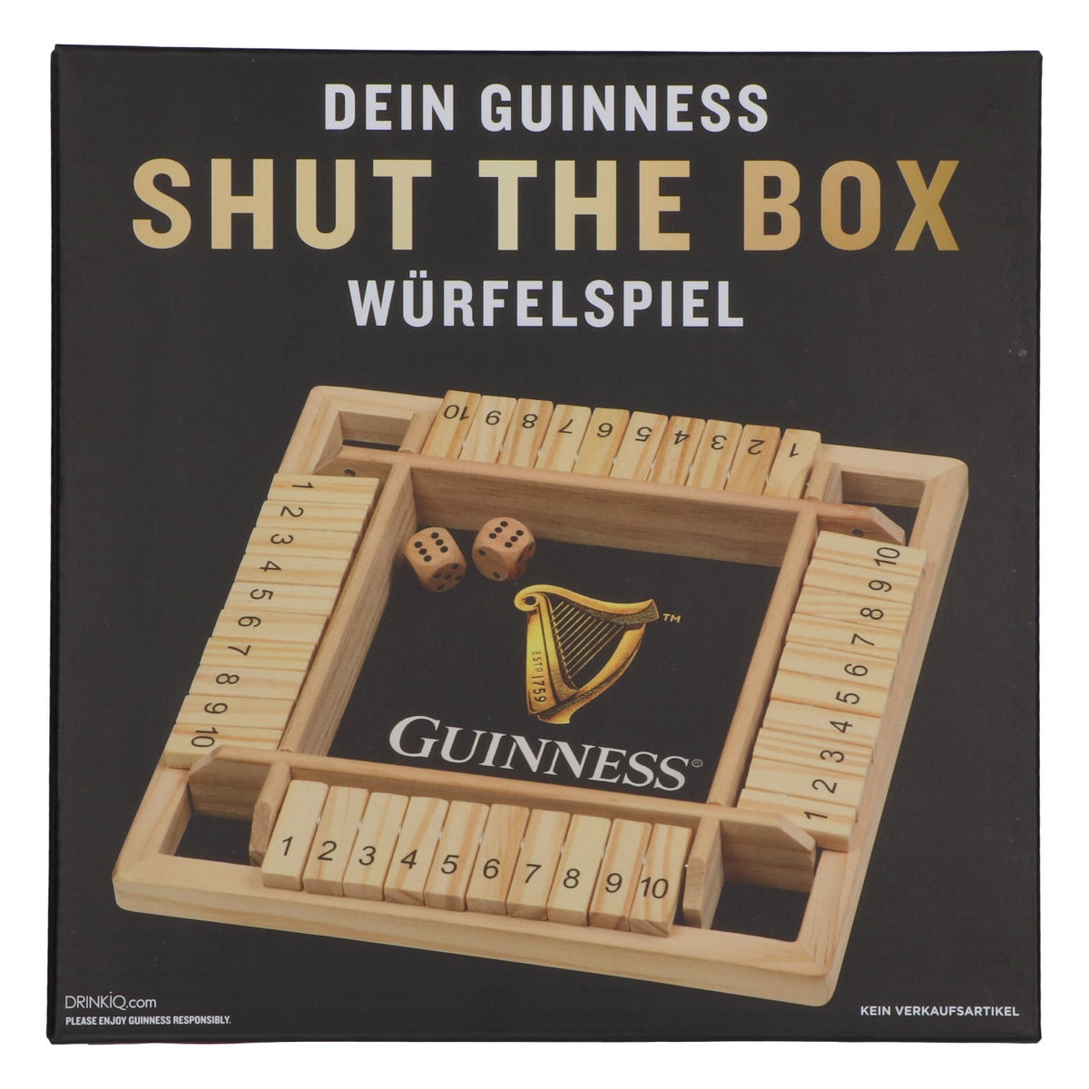 Gioco di dadi con la birra Guinness "Shut The Box" in legno, nuovo, marrone – Vista 4