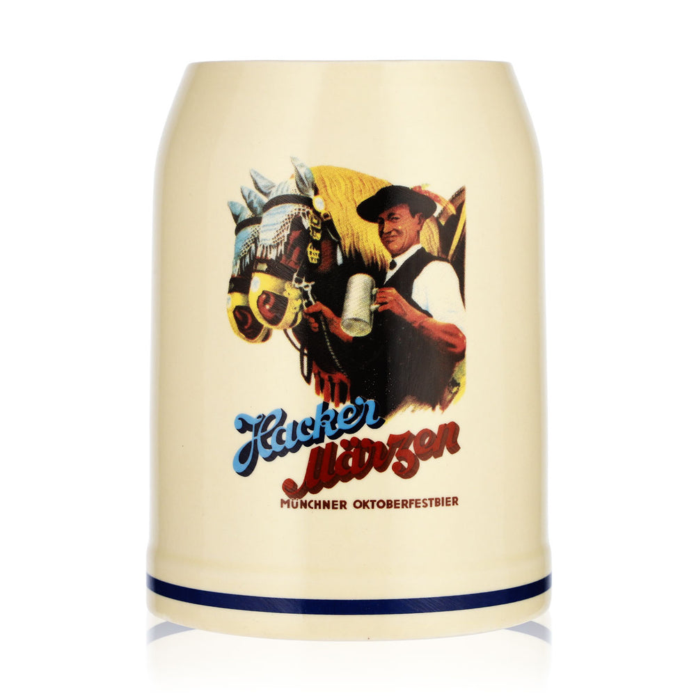 Bicchiere da birra Hacker Märzen da 0,5 l, boccale in terracotta, birra dell'Oktoberfest di Monaco, terracotta