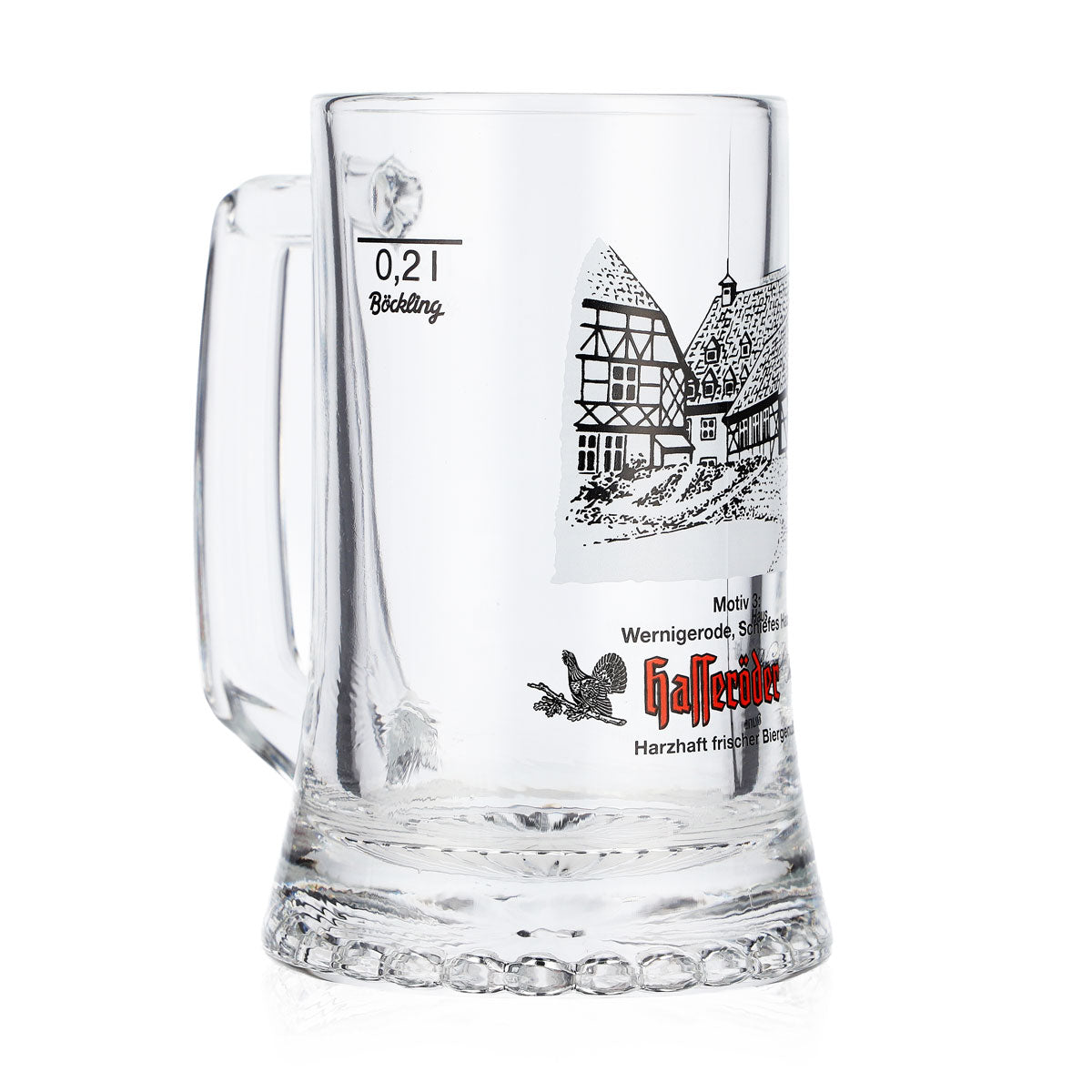 Bicchiere da birra Hasseröder, boccale da 0,2 l, motivo 3: Wernigerode, la casa storta, Böckling – Vista 2
