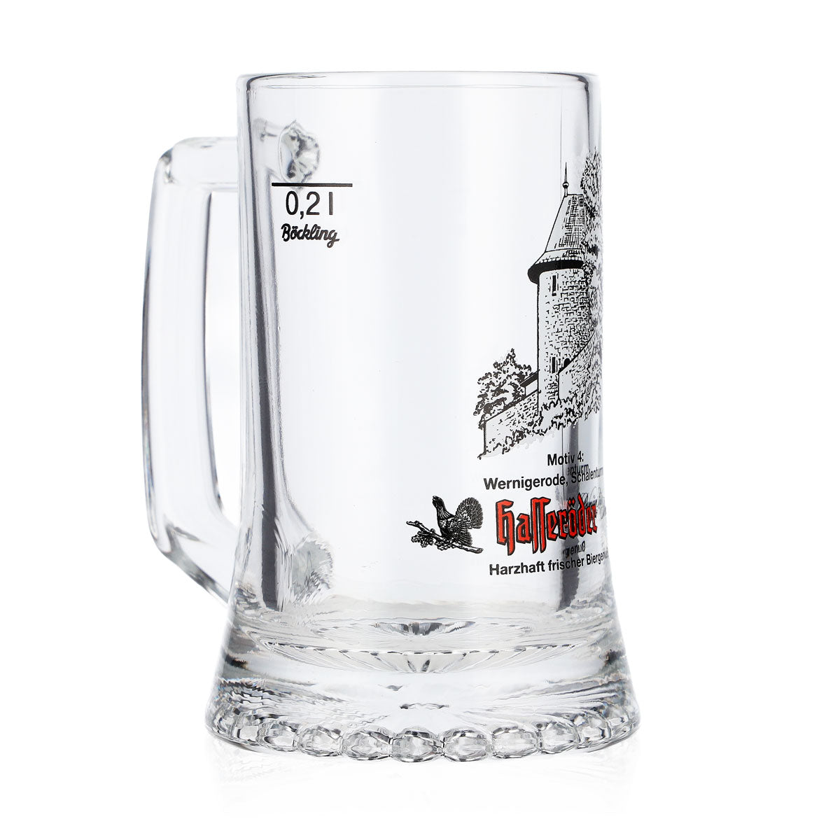 Bicchiere da birra Hasseröder, boccale da 0,2 l, motivo 4: Wernigerode, Schalenturm, Böckling – Vista 2