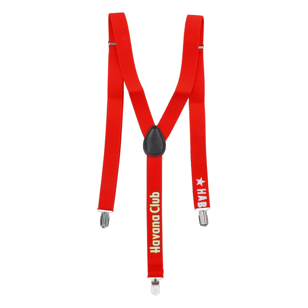 Havana Club Rum Bretelle Habanero Clip metalliche Unisex rosse