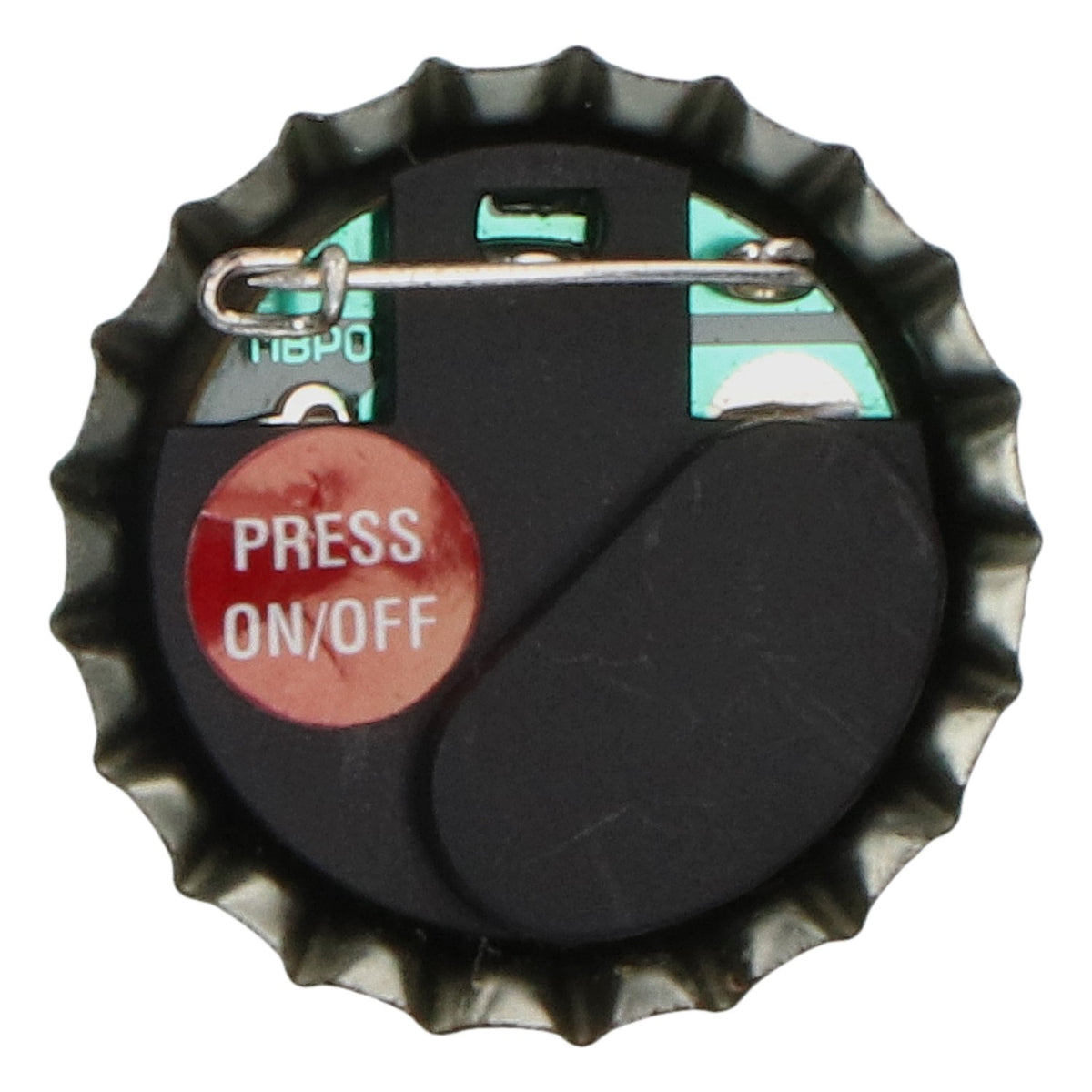 Spilla Heineken con LED a forma di tappo di bottiglia verde - Gadget per appassionati di birra – Vista 2