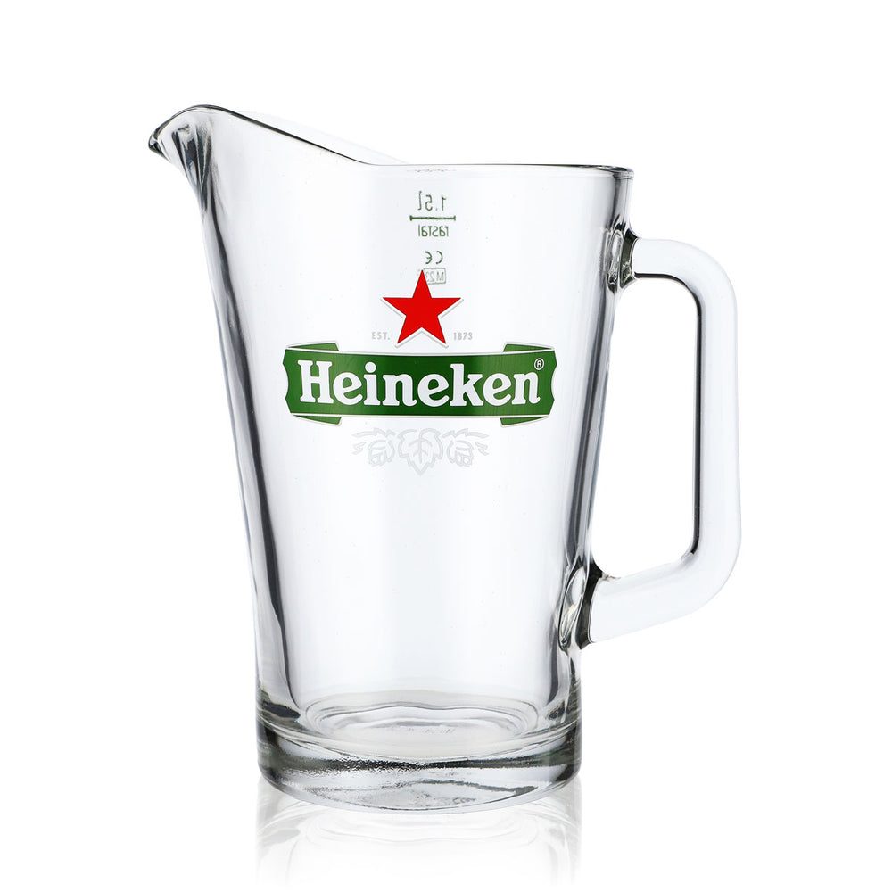 Bicchiere da birra Heineken 1,5 l Caraffa Pitcher Bicchiere da birra con logo a forma di foglia rastal Lousiana