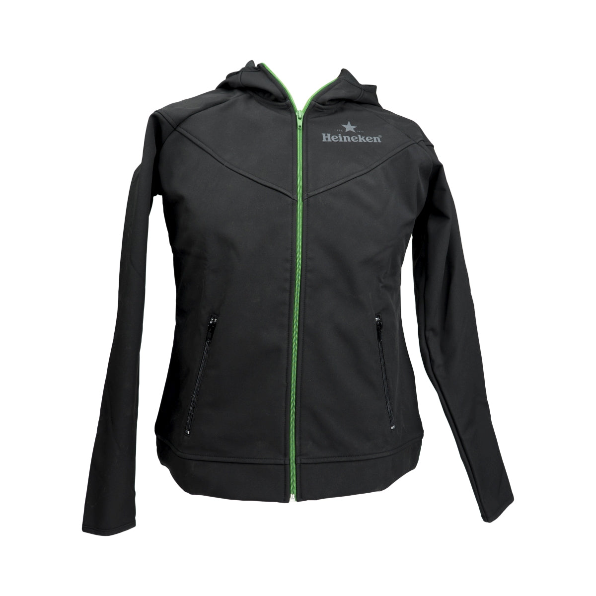 Giacca Heineken da donna taglia L nera/verde softshell con cerniera