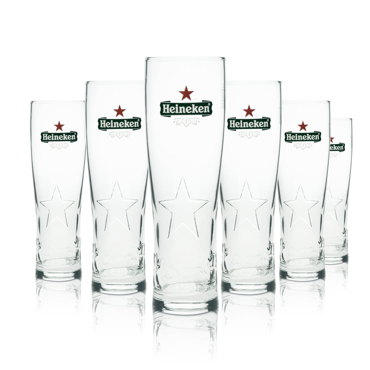 6 bicchieri da birra Heineken Tulipano 0,5 l con stella in rilievo