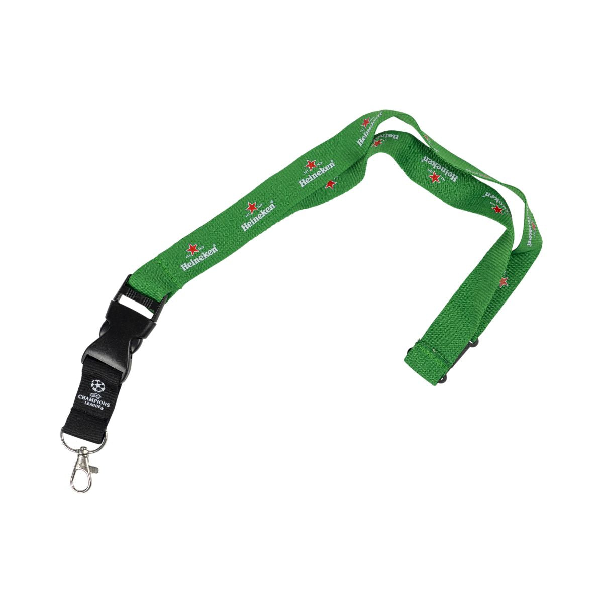Lanyard Heineken con portabadge Champions League e moschettone