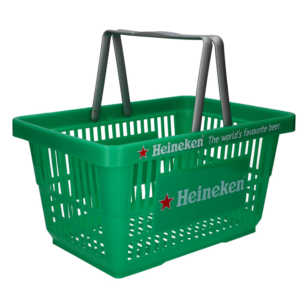 Cestino per la spesa Heineken con manici pieghevoli, verde, in plastica