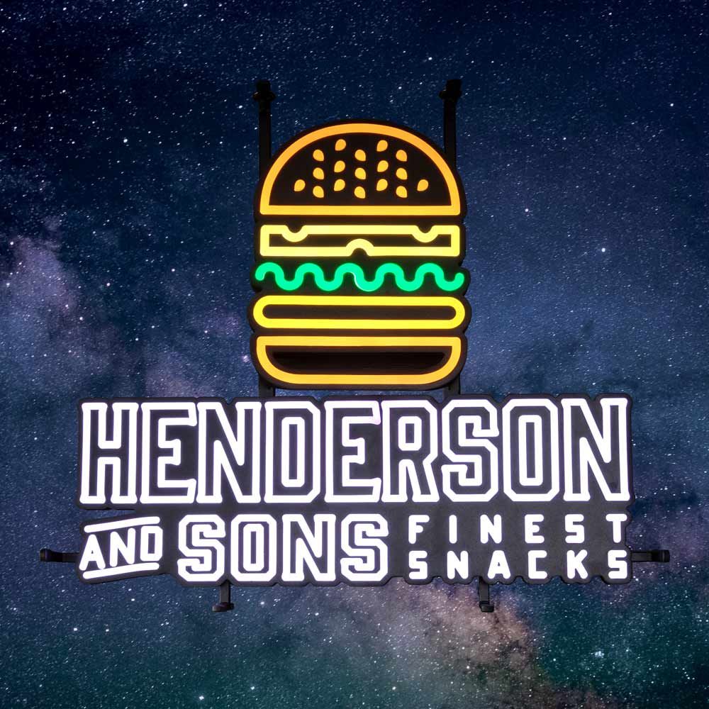 Henderson Insegna luminosa LED Neon Sign Burger Indoor Dimmerabile Display Bar
