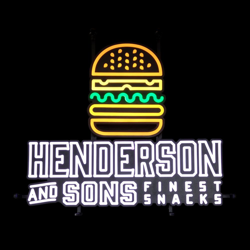 Henderson Insegna luminosa LED Neon Sign Burger Indoor Dimmerabile Display Bar – Vista 2