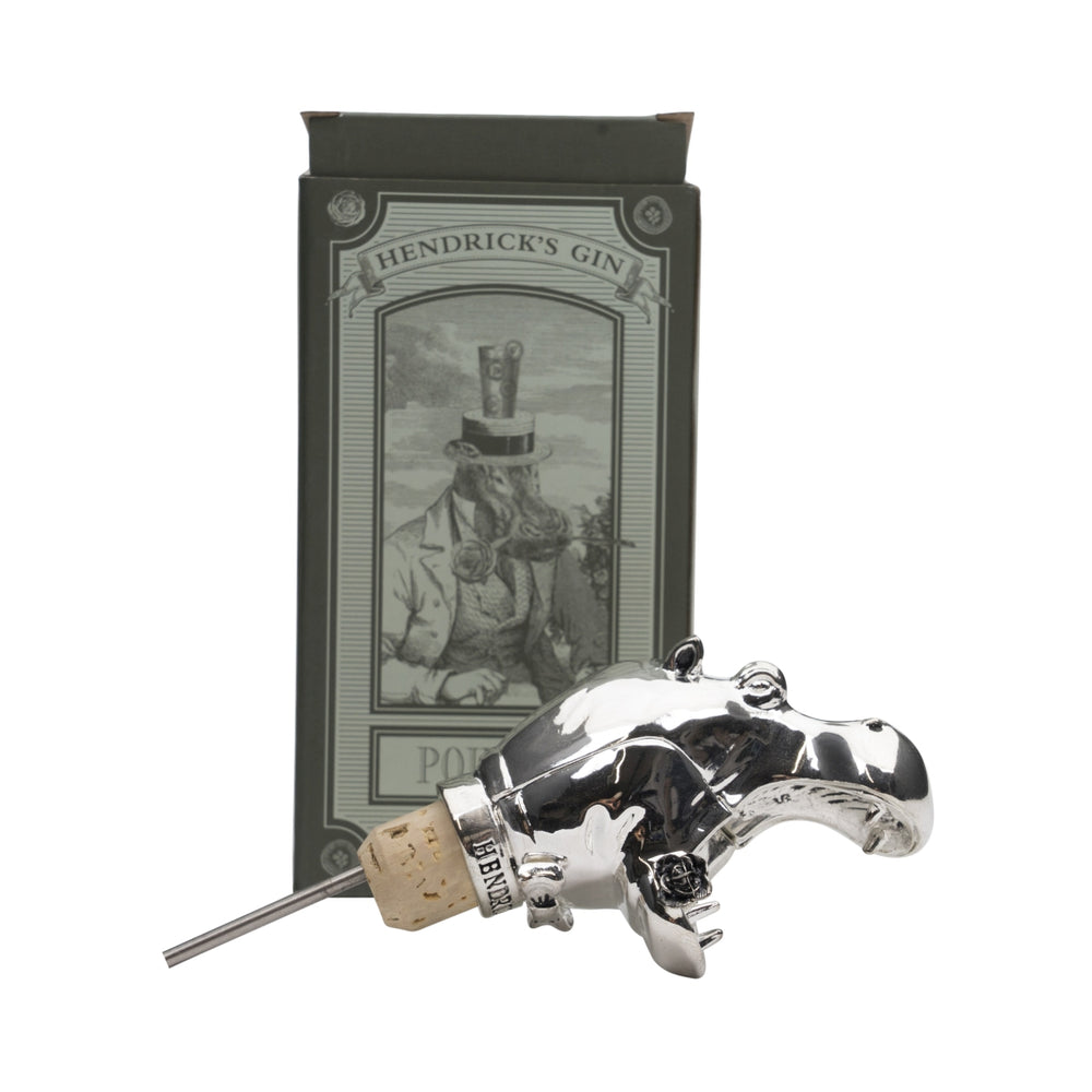 Hendricks Gin Versatore Ippopotamo in acciaio inox Versatore per bottiglie Dosatore da bar