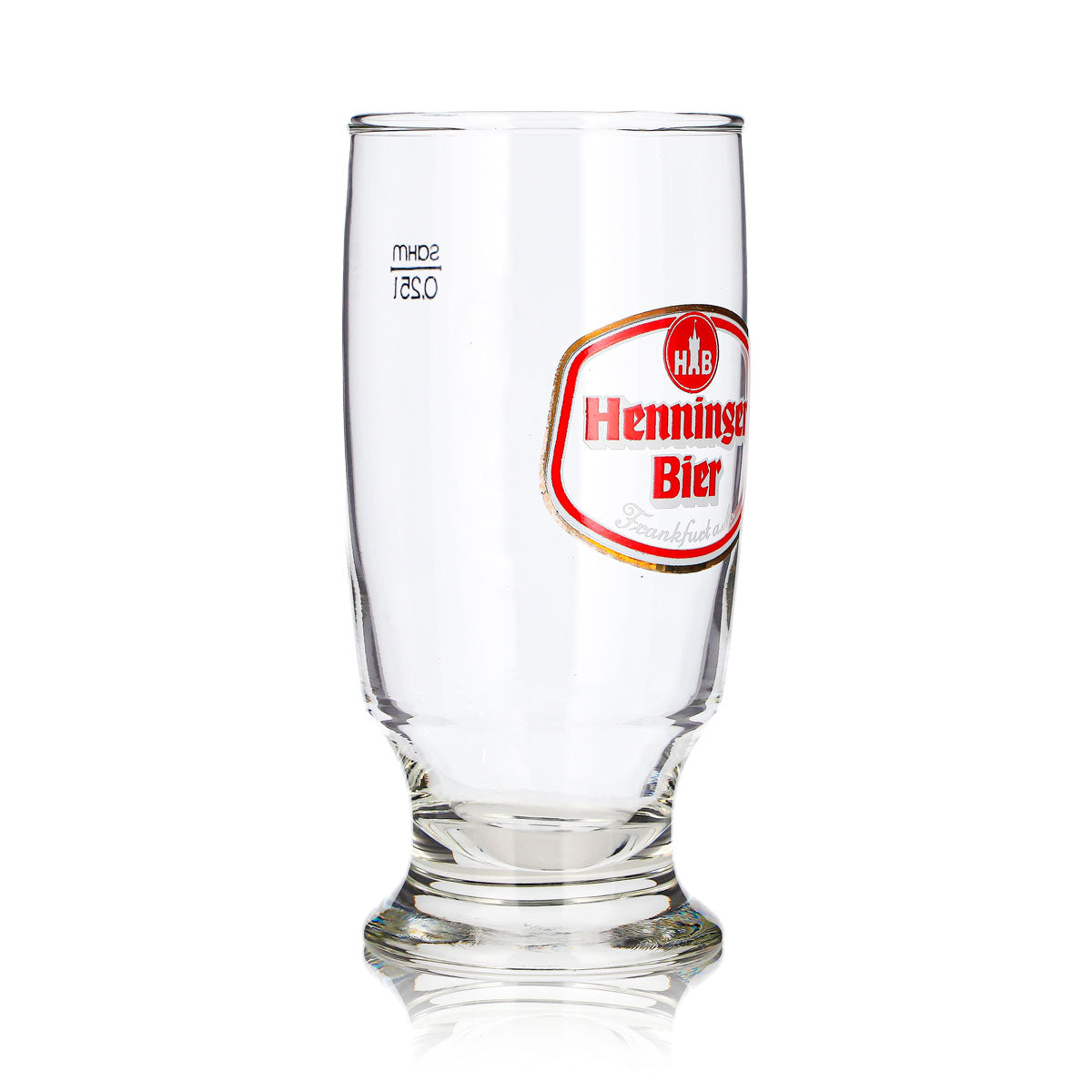 Bicchiere da birra Henninger da 0,25 l con logo rosso Sahm – Vista 3