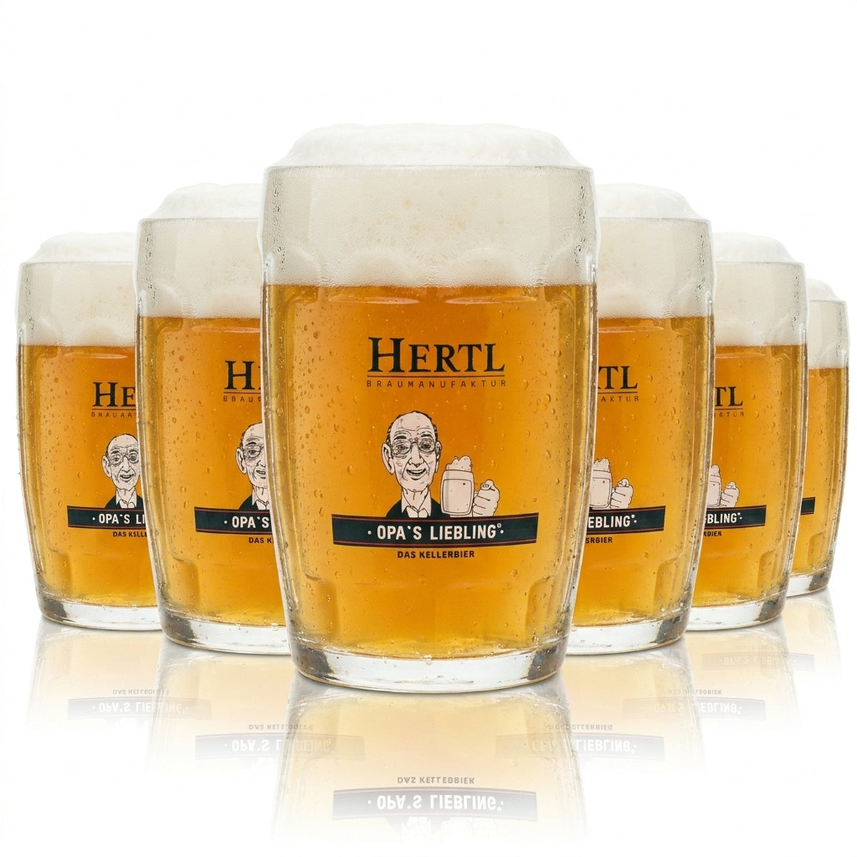 Bicchiere da birra Hertl 0,5 l boccale Opa's Liebling Kellerbier bicchieri Seidel boccali con manico