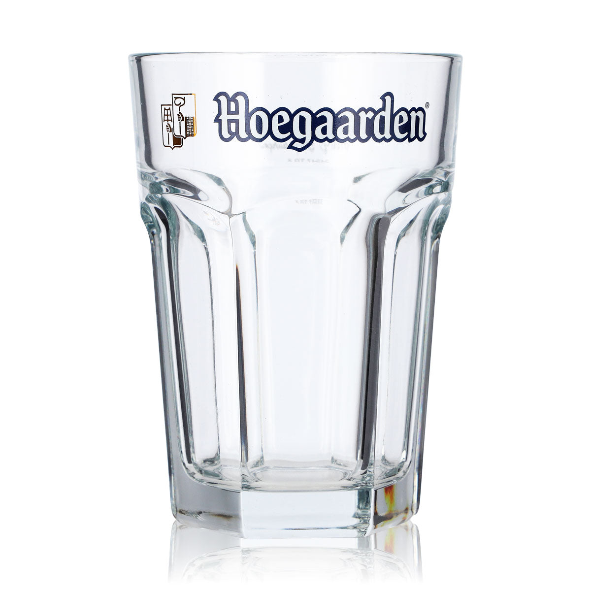 Bicchiere da birra Hoegaarden da 0,33 l con logo in rilievo bianco/blu, Pasabahce