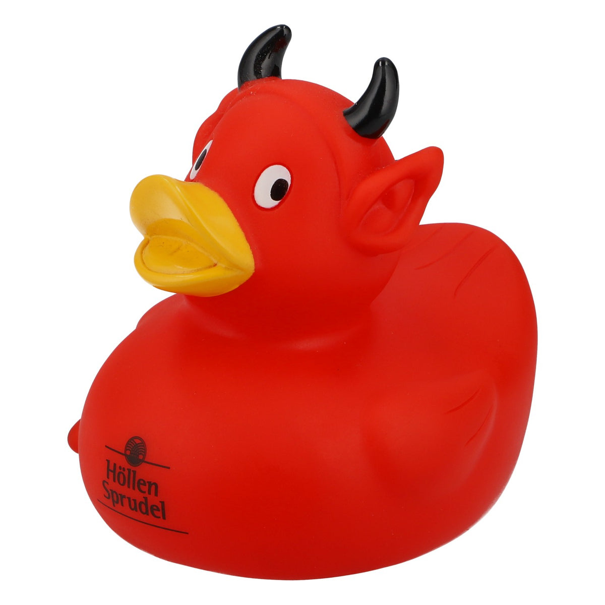 Devil, paperella da bagno gommata, paperella che squittisce, rossa, con corna e tridente