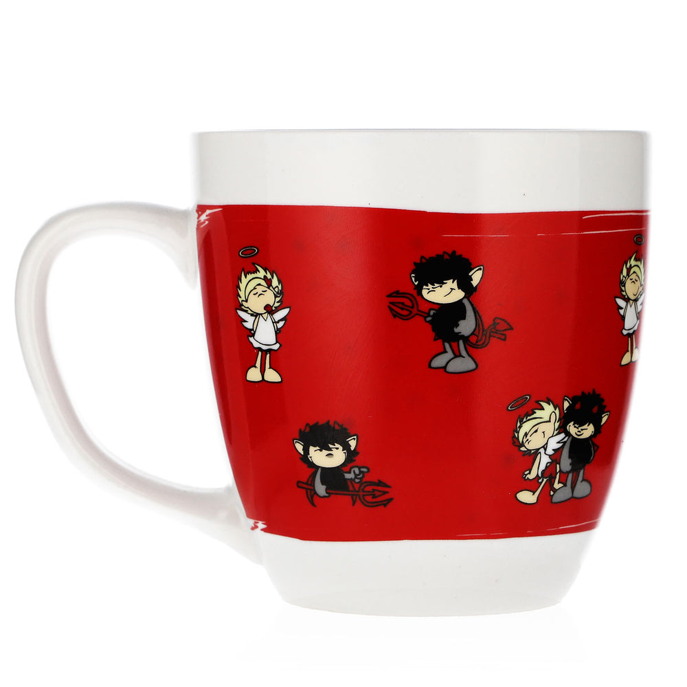 Acqua frizzante Höllensprudel, bicchiere da 0,3 l, tazza da caffè Devil&Angel rossa, tazza in ceramica