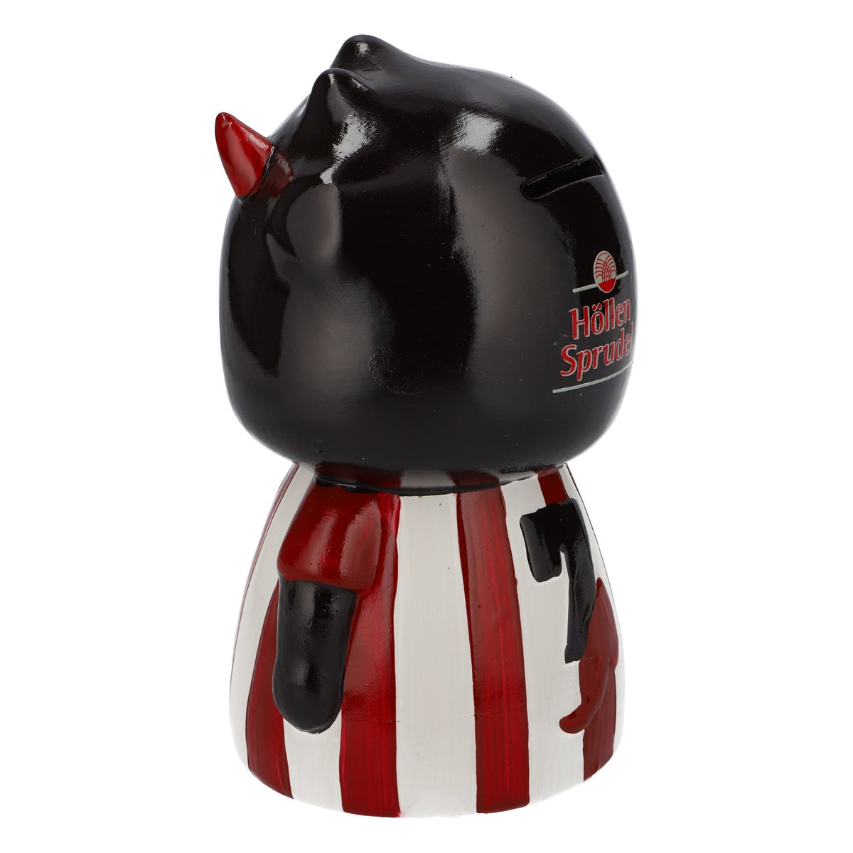 Salvadanaio a forma di diavoletto con fontana, nero/bianco, in ceramica – Vista 4