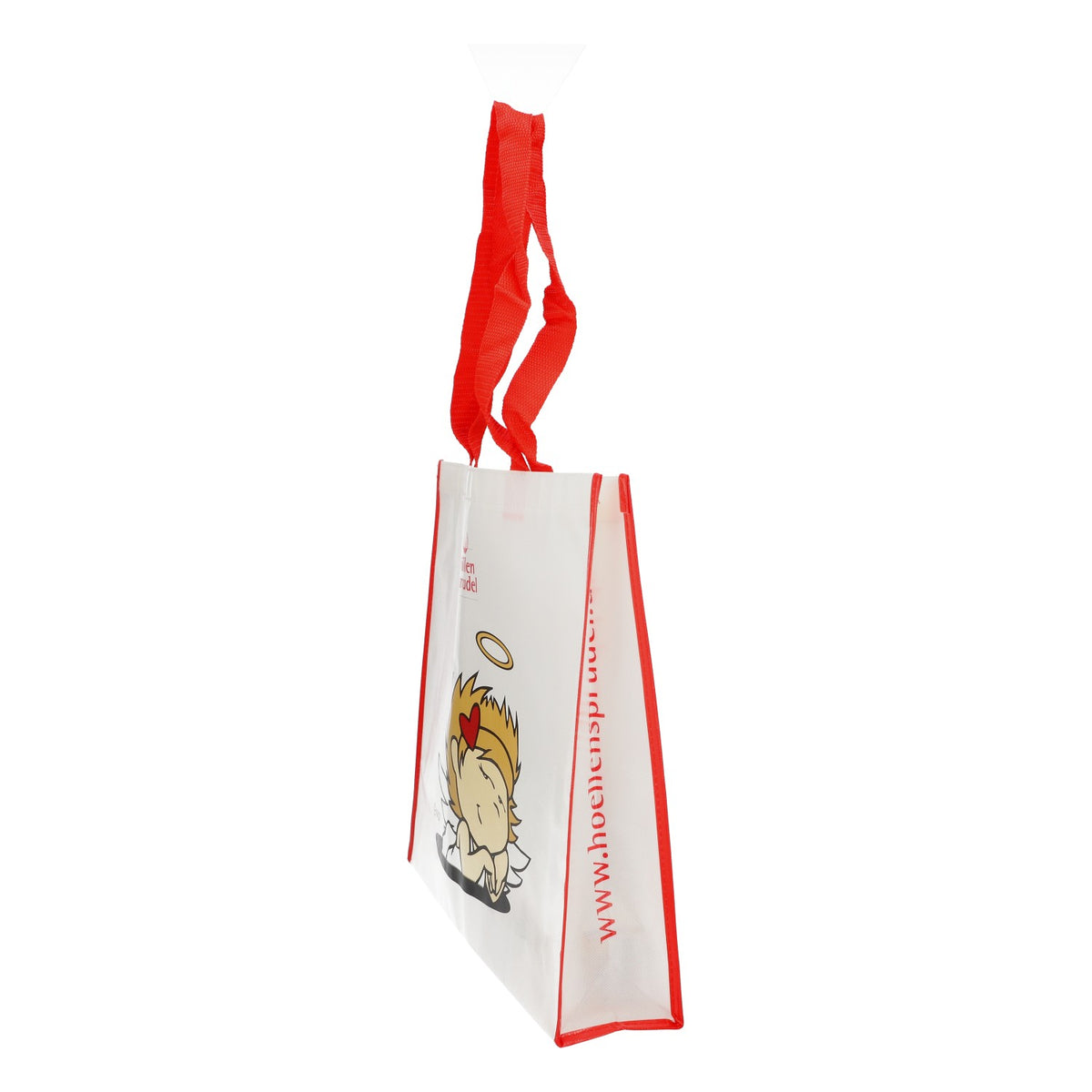 Borsa per la spesa "Höllensprudel" con motivo a pesciolini, bianca/rossa, Nici, in plastica – Vista 3