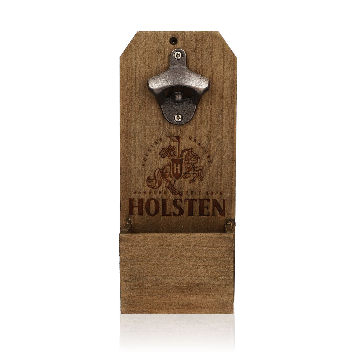 Holsten Pilsener Apribottiglie da parete in vero legno Contenitore di raccolta Apribottiglie da bar – Vista 2