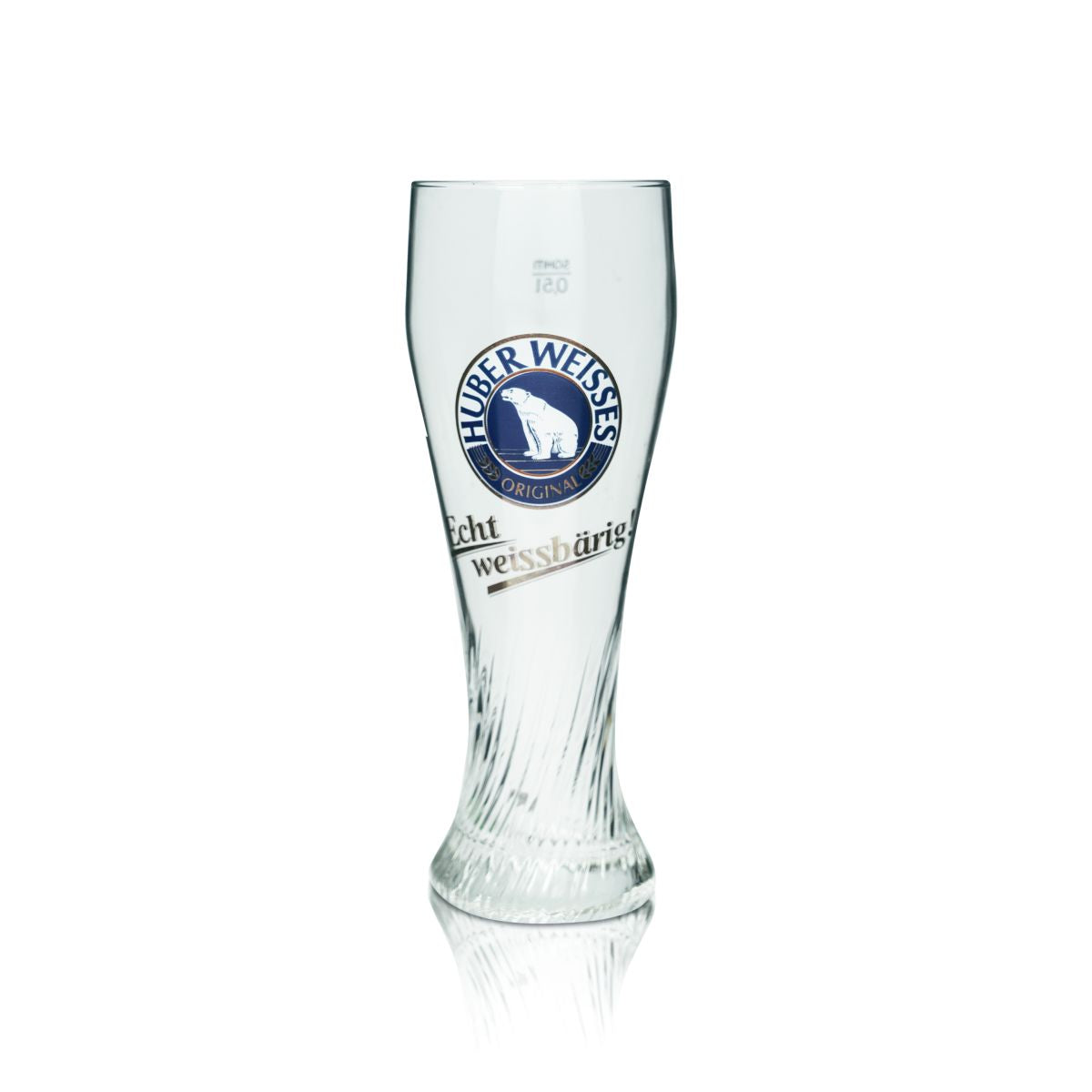 Huber Bicchiere da birra bianca 0,5 l Bicchiere da birra bianca Profilo in vetro Motivo orso polare Bicchieri da birra di frumento