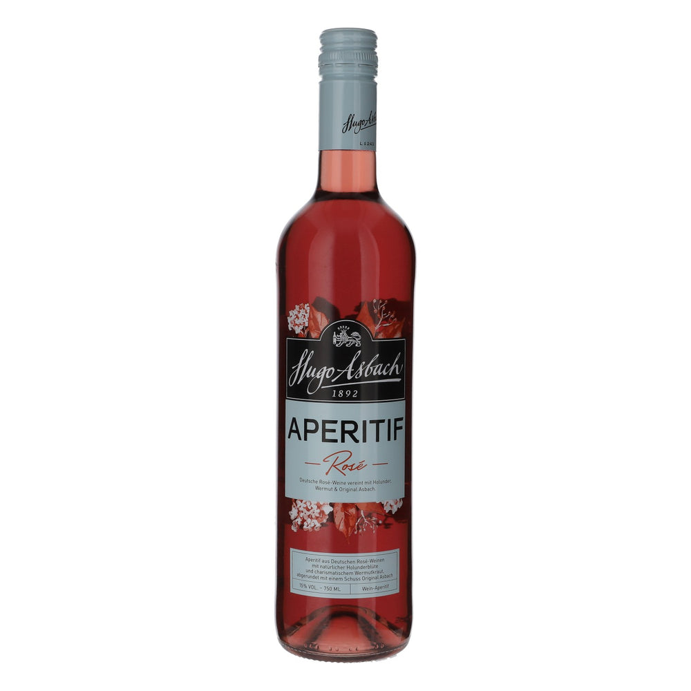Hugo Asbach Aperitivo Rosé al sambuco tedesco 1 bottiglia da 0,75 l 15% vol.