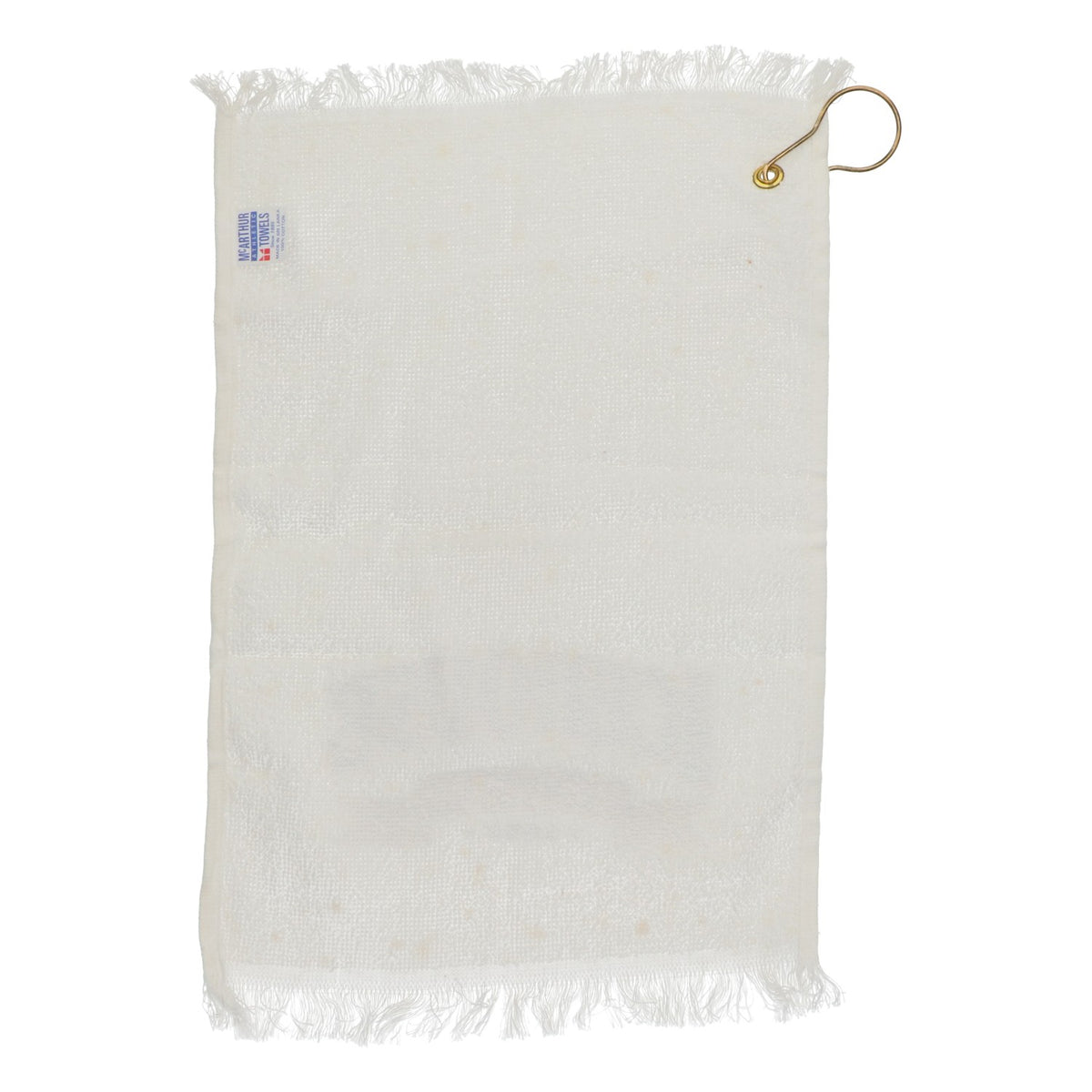Asciugamano da golf Icehouse con logo della birra e moschettone, cotone bianco, originale, 43x28 cm – Vista 3