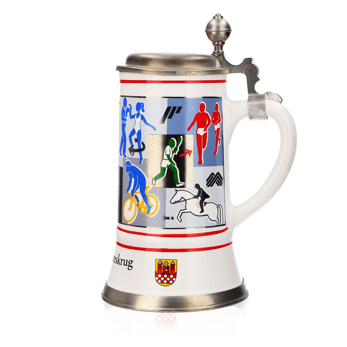Bicchiere da birra Iserlohner, boccale annuale 1997, boccale in ceramica con coperchio in peltro, 0,65 l – Vista 5