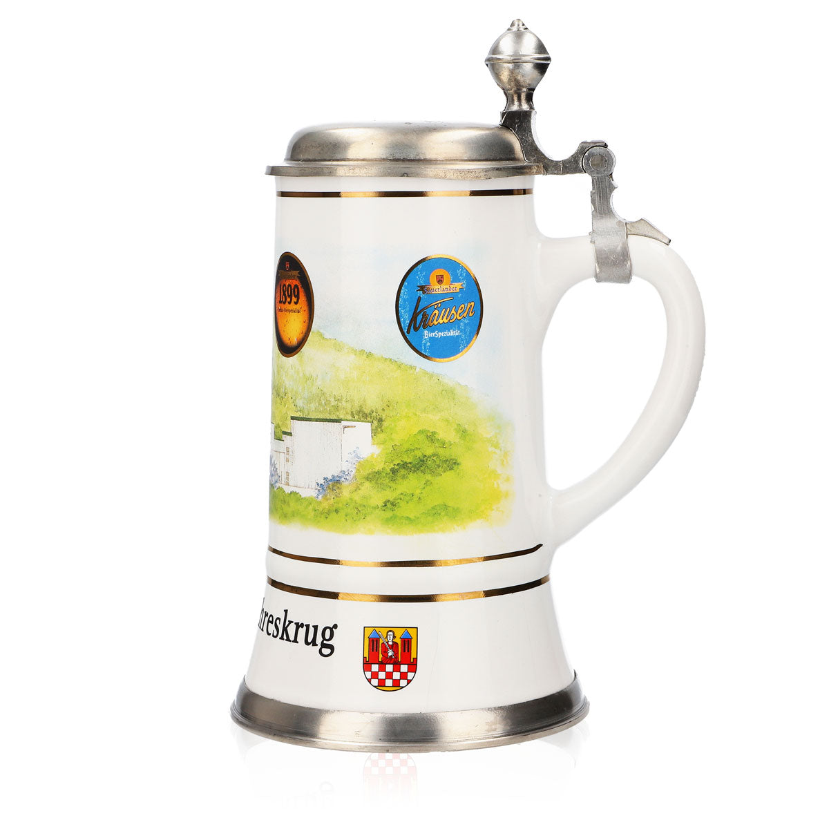 Bicchiere da birra Iserlohner, boccale annuale 2001, boccale in ceramica con coperchio in peltro, 0,65 l – Vista 5