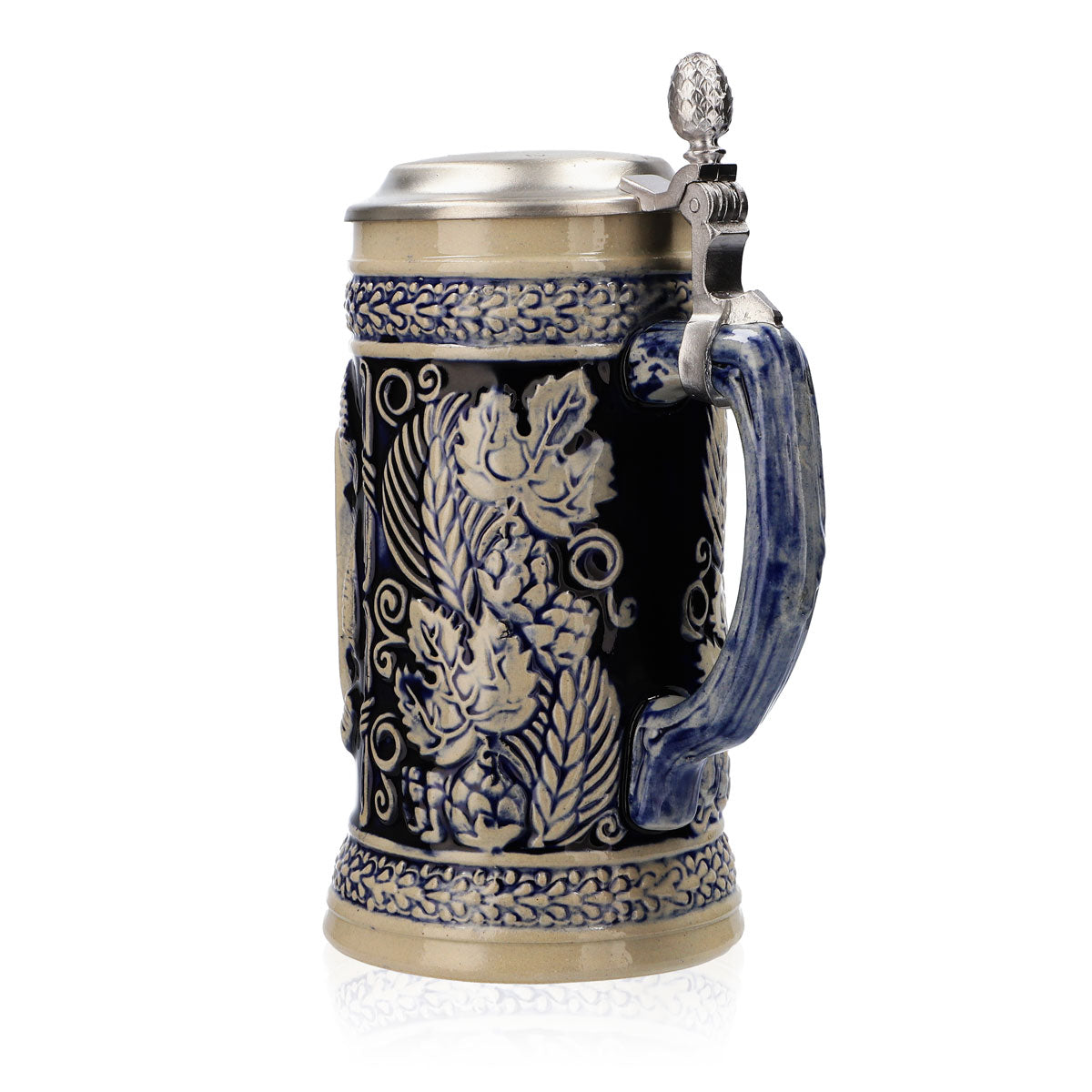 Bicchiere da birra Iserlohn in ceramica smaltata con coperchio in peltro 0,64 l Bicchiere "Monaco" – Vista 4