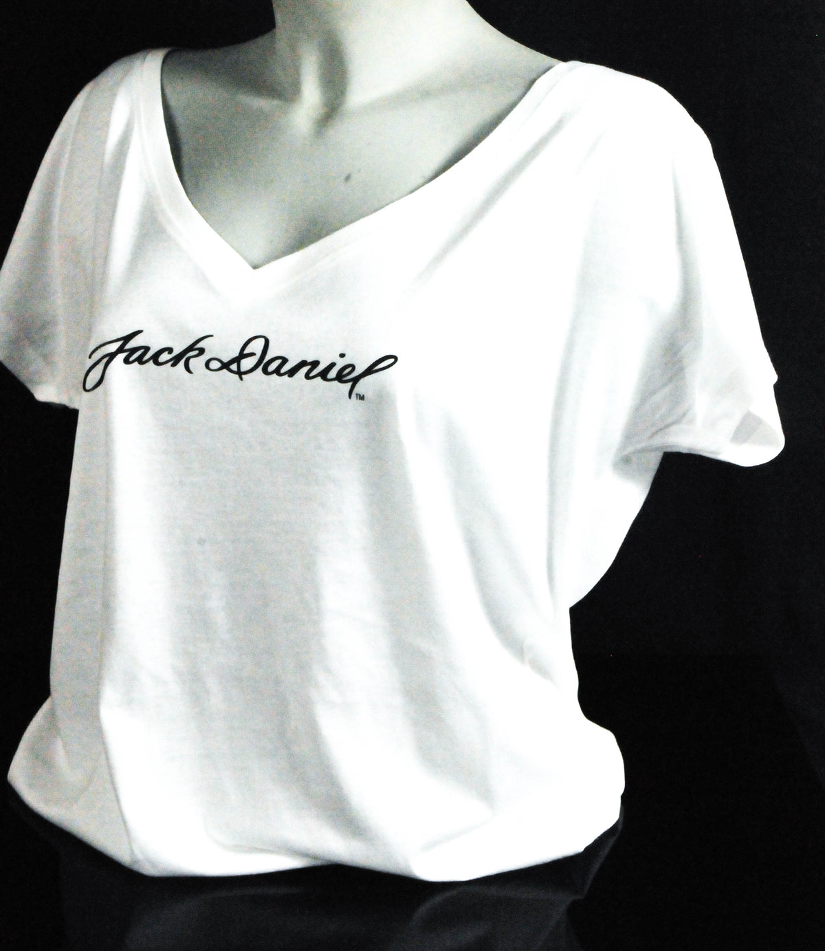 Maglietta Jack Daniels Festival "Jack Daniel" scollo a V girly bianca taglia M