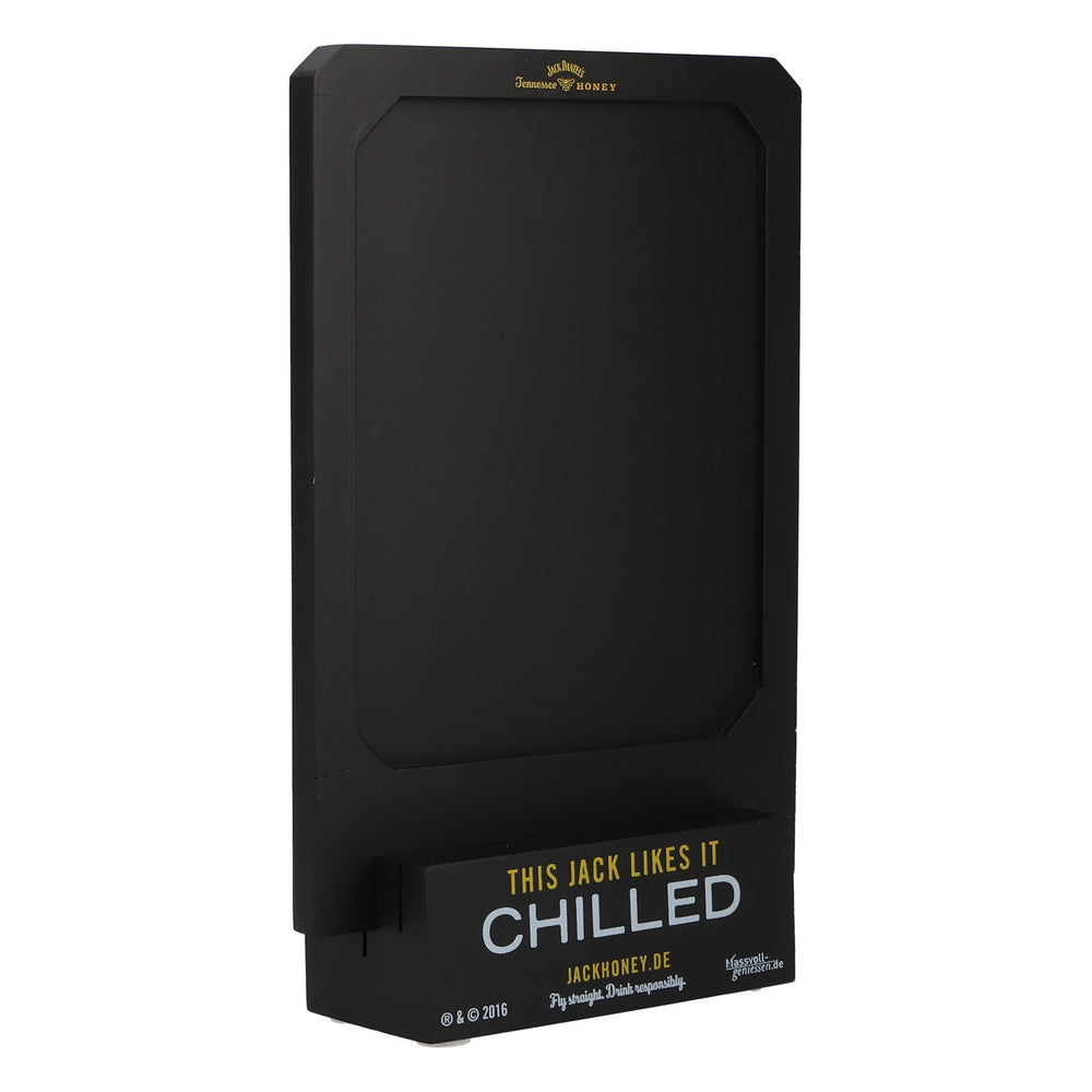 Whisky Jack Daniels Honey, lavagnetta da tavolo, legno massello, "Chilled" in legno nero