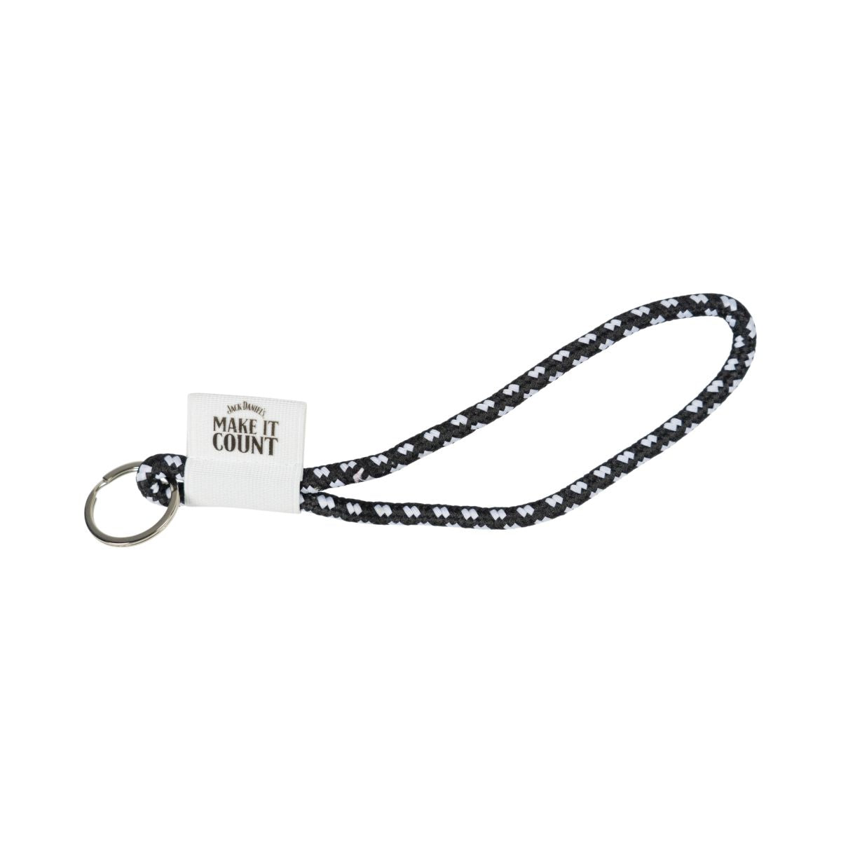 Jack Daniels cordino portachiavi Lanyard Batchholder Nero Bianco Make it count