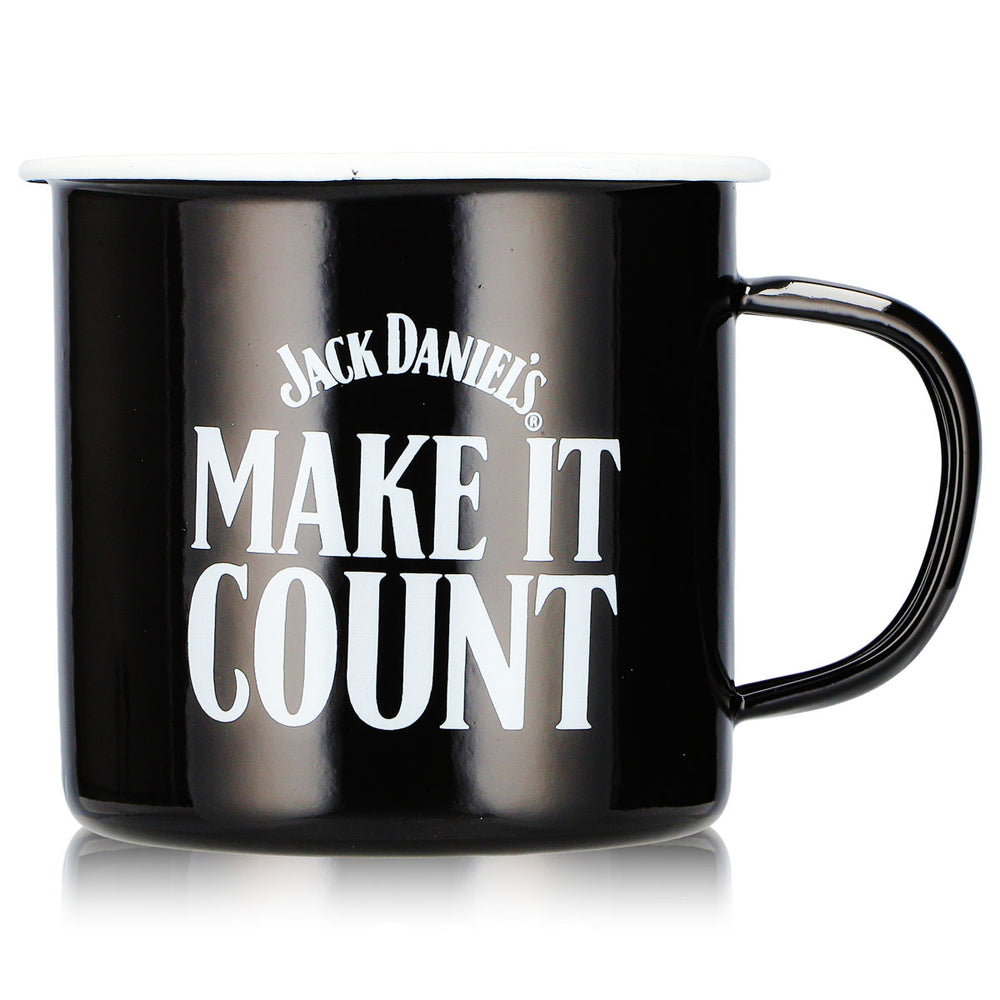 Bicchiere da whisky Jack Daniels da 0,54 l con la scritta "MAKE IT COUNT", nero