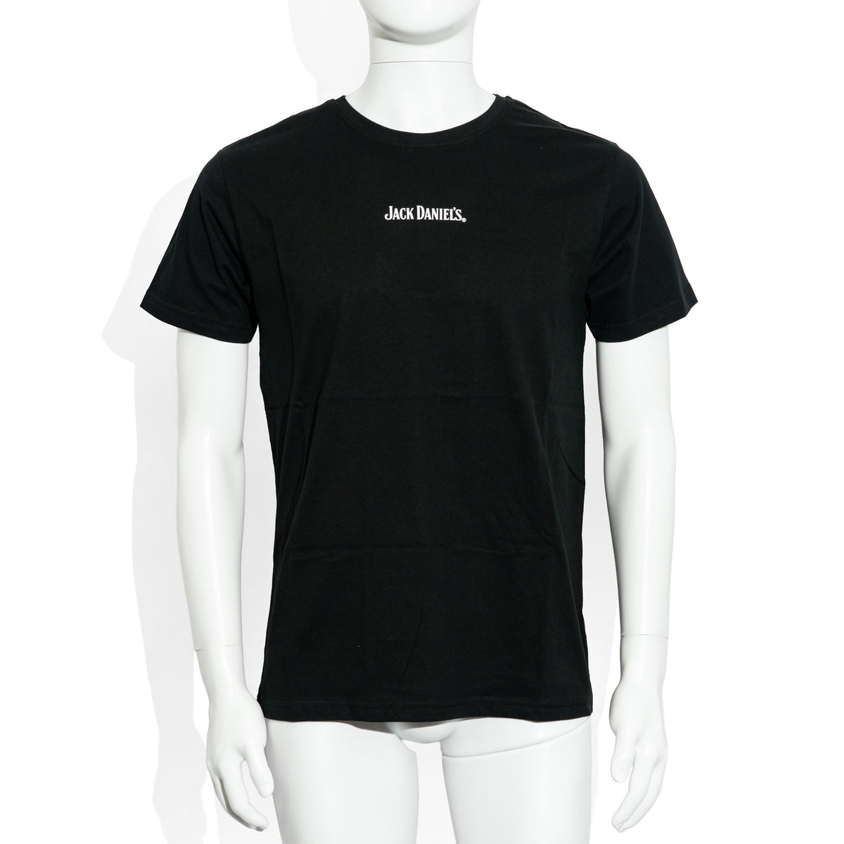Maglietta unisex con stampa "Please" in cotone e bicchiere da whisky Jack Daniels a collo rotondo