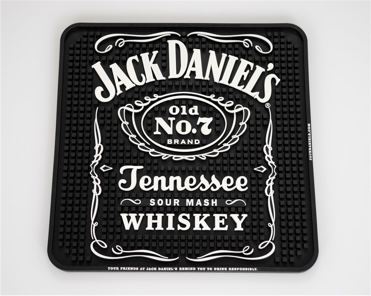 Jack Daniels Whisky Tappetino da bar Tappetino scolapiatti Accessori da bar nero 4 angolare